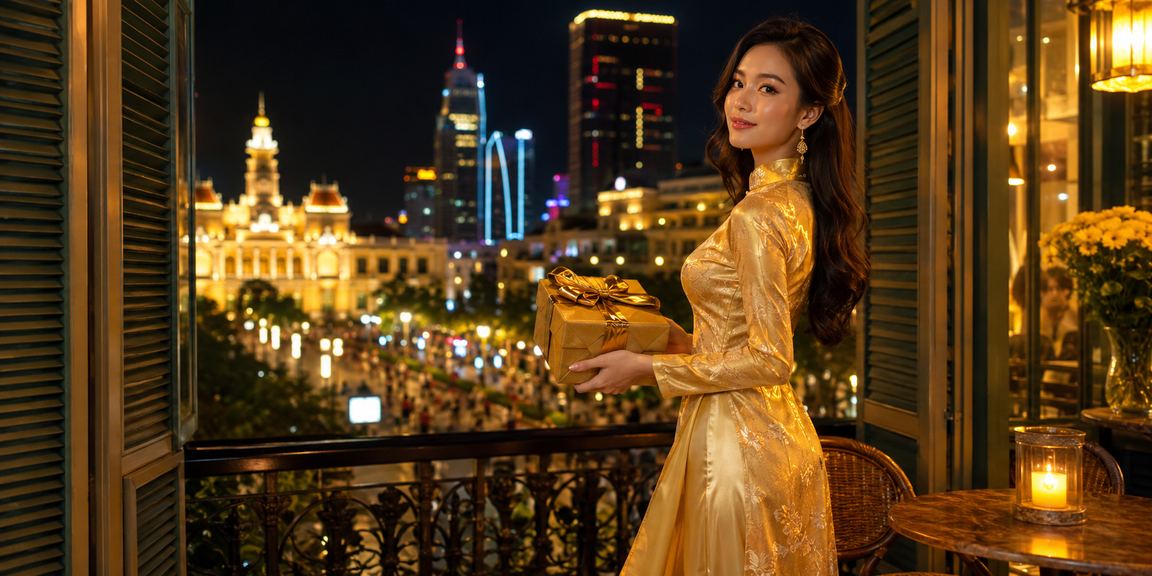 Người chơi tại TP. Hồ Chí Minh trong trang phục áo dài tham gia trò chơi slot game trực tuyến